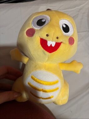 VIPKID Yellow Plush Dino Toy - Cute Smiling Baby Dinosaur